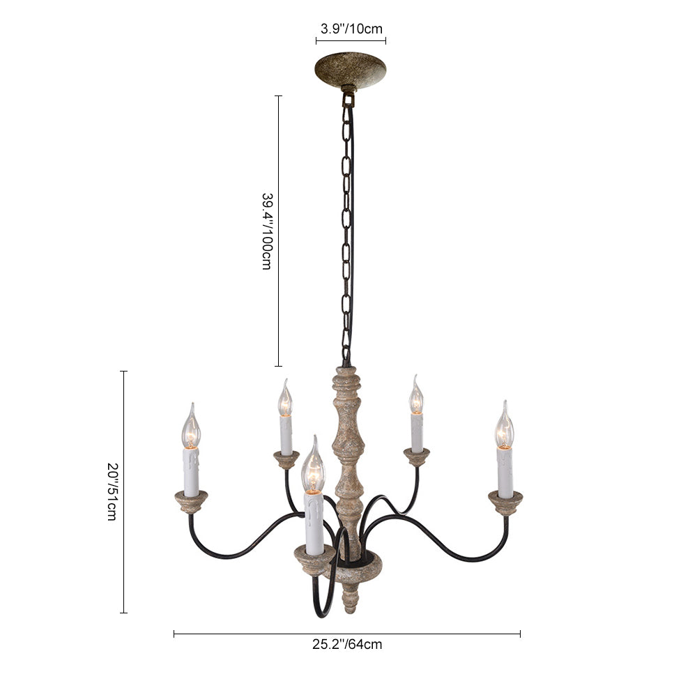 Farmhouse 5-Light Candle Style Chandelier – alternative view 7