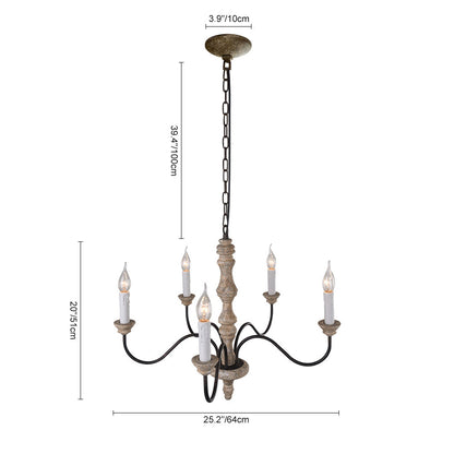 Farmhouse 5-Light Candle Style Chandelier – alternative view 7