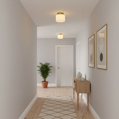 Brass and Glass Flush Ceiling Light, alternative view 8