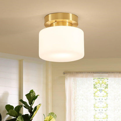 Brass and Glass Flush Ceiling Light, alternative view 2