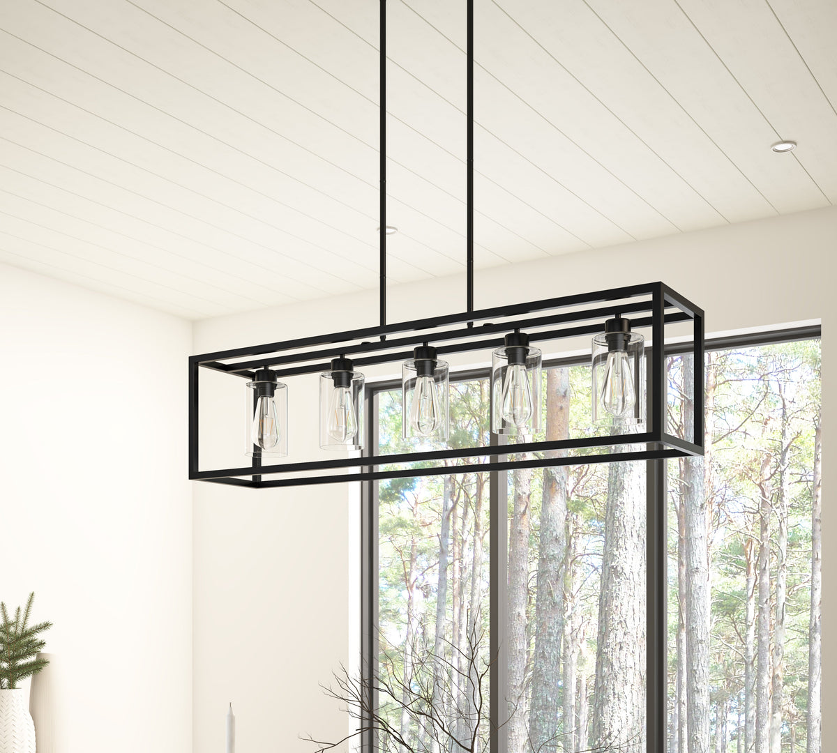 5-Lights Industrial Linear Kitchen Island Lights – alternative view 4