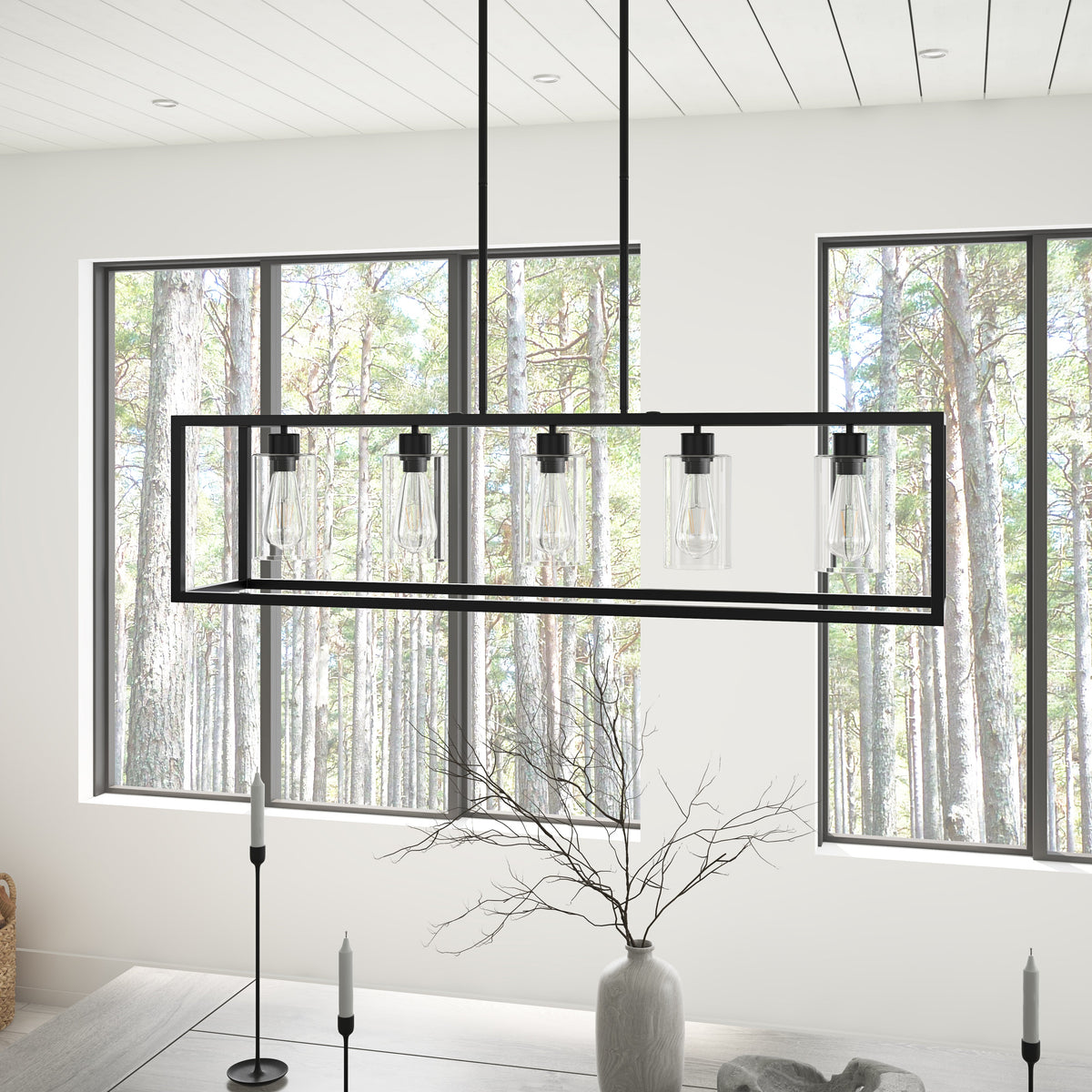 5-Lights Industrial Linear Kitchen Island Lights – alternative view 5