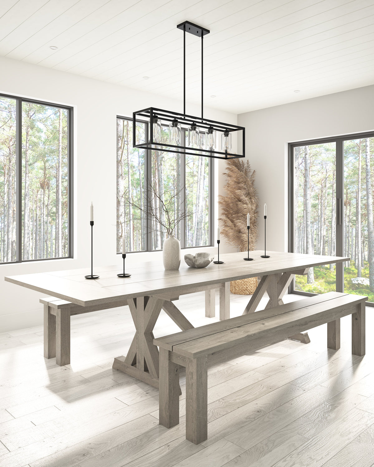 5-Lights Industrial Linear Kitchen Island Lights – alternative view 3