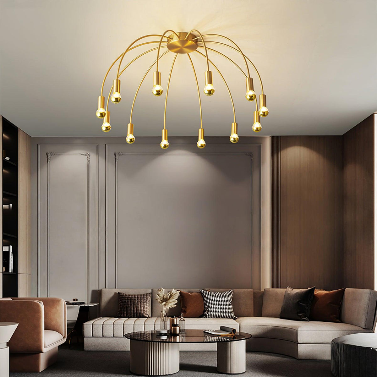 Firework Glass and Brass Ceiling Light, alternative view 7