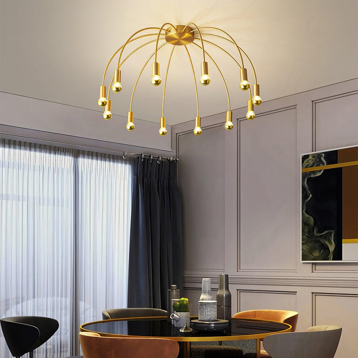 Firework Glass and Brass Ceiling Light, alternative view 6