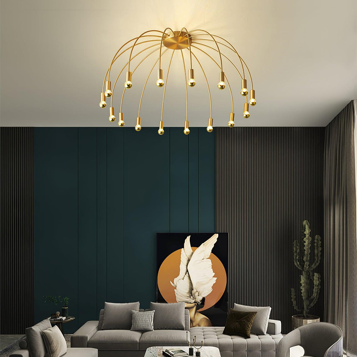 Firework Glass and Brass Ceiling Light, alternative view 8