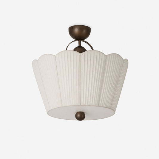 Pleated Fabric Semi-Flush Ceiling Light by Everden Living