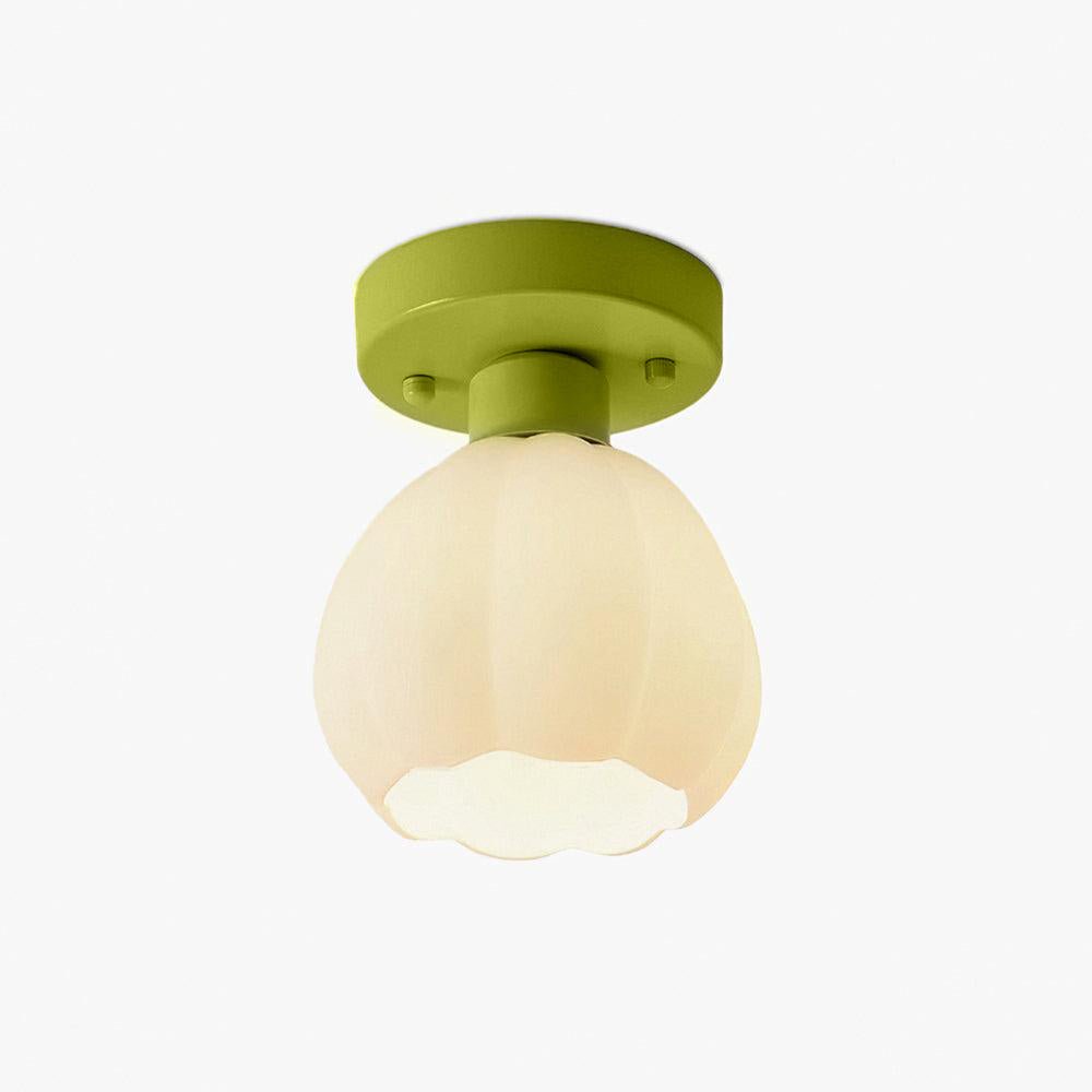 Flower-Shaped Glass Semi-Flush Ceiling Light, alternative view 6