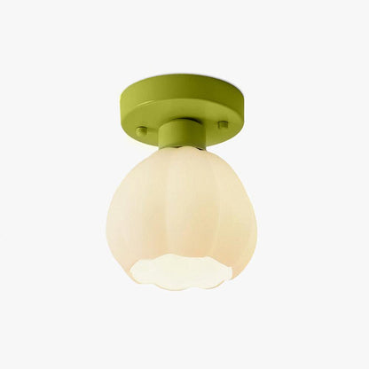 Flower-Shaped Glass Semi-Flush Ceiling Light, alternative view 6