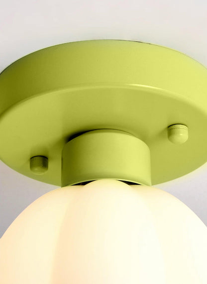 Flower-Shaped Glass Semi-Flush Ceiling Light, alternative view 4