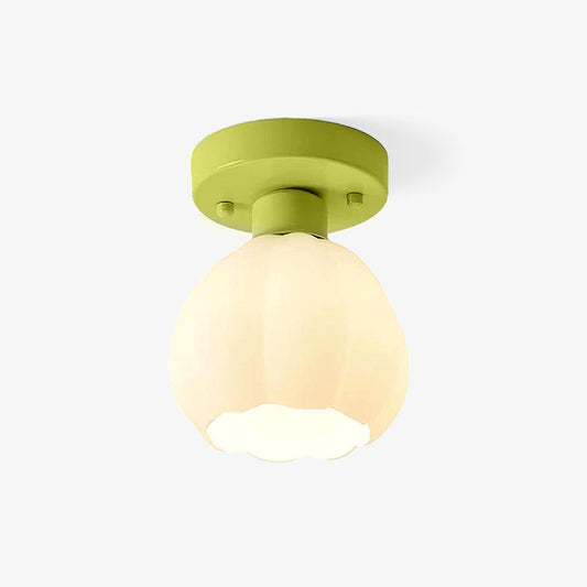 Flower-Shaped Glass Semi-Flush Ceiling Light by Everden Living