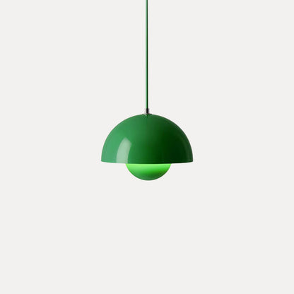 Dome Shade Pendant Light With Floating Globe Diffuser