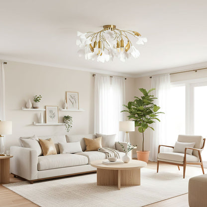Ginkgo Leaf Ceramic Ceiling Light, alternative view 8