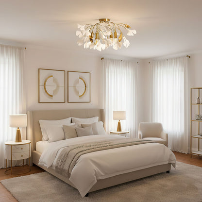 Ginkgo Leaf Ceramic Ceiling Light, alternative view 7