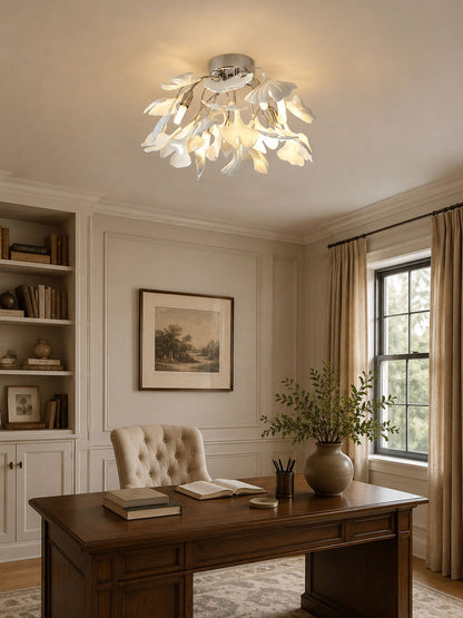 Ginkgo Leaf Ceramic Ceiling Light, alternative view 3