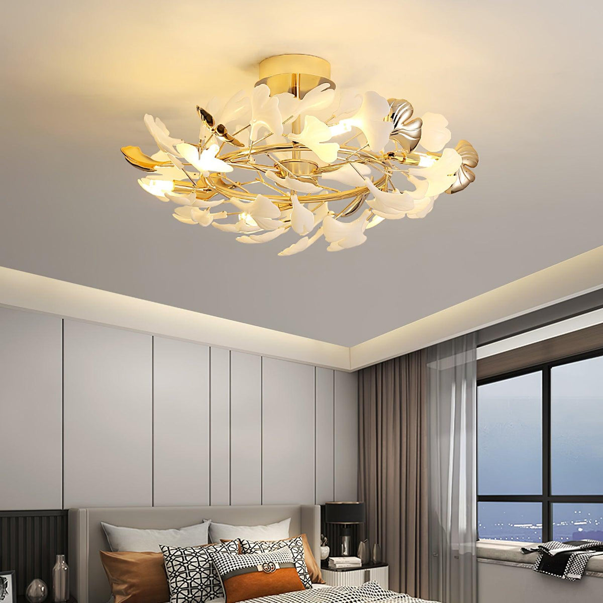 Ginkgo Rotating Ceramic Flush Ceiling Light, alternative view 8