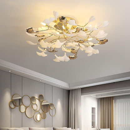 Ginkgo Rotating Ceramic Flush Ceiling Light, alternative view 2
