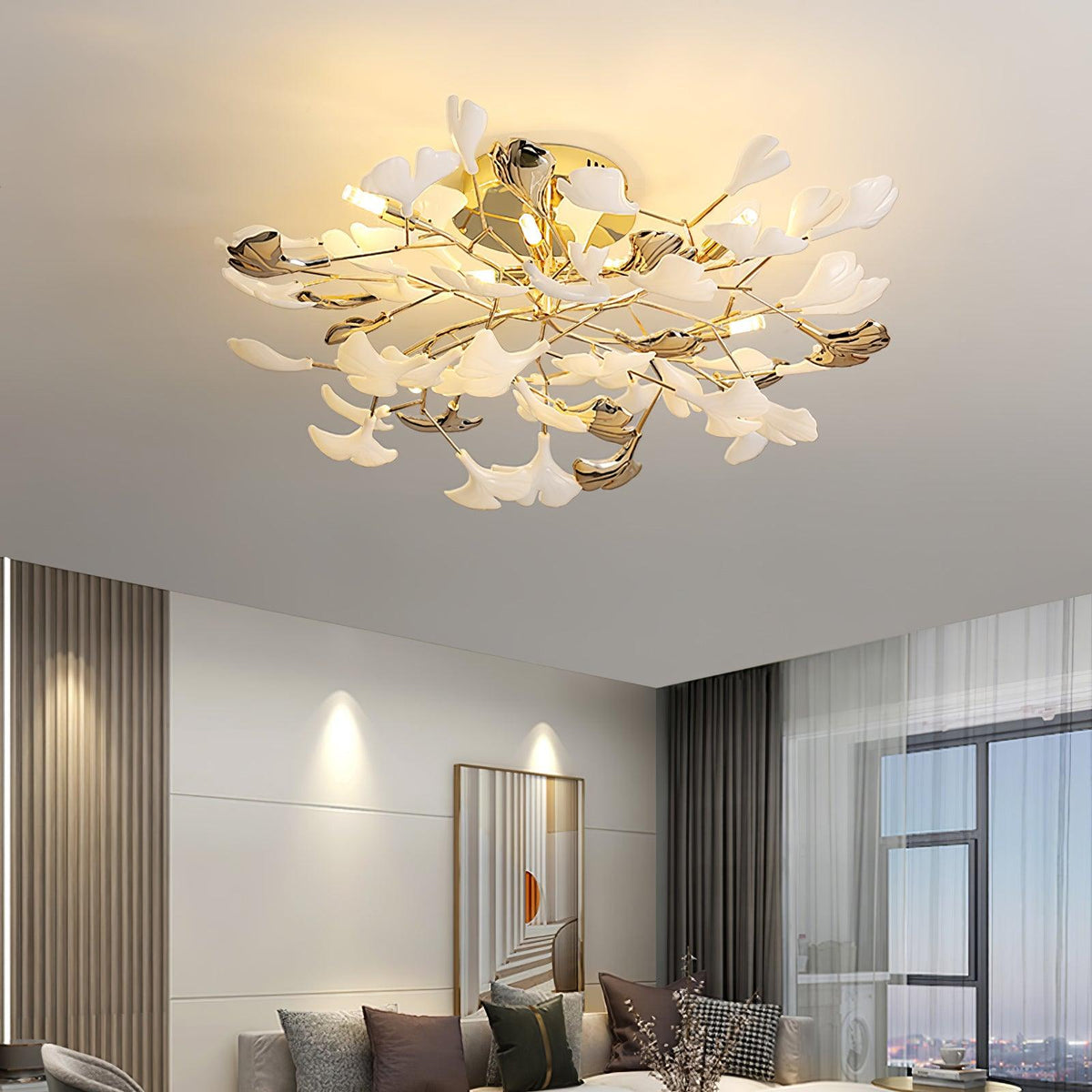 Ginkgo Rotating Ceramic Flush Ceiling Light, alternative view 7