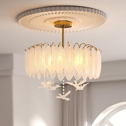 Feather Glass & Copper Ceiling Light, alternative view 2