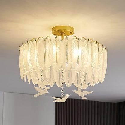 Feather Glass & Copper Ceiling Light, alternative view 4