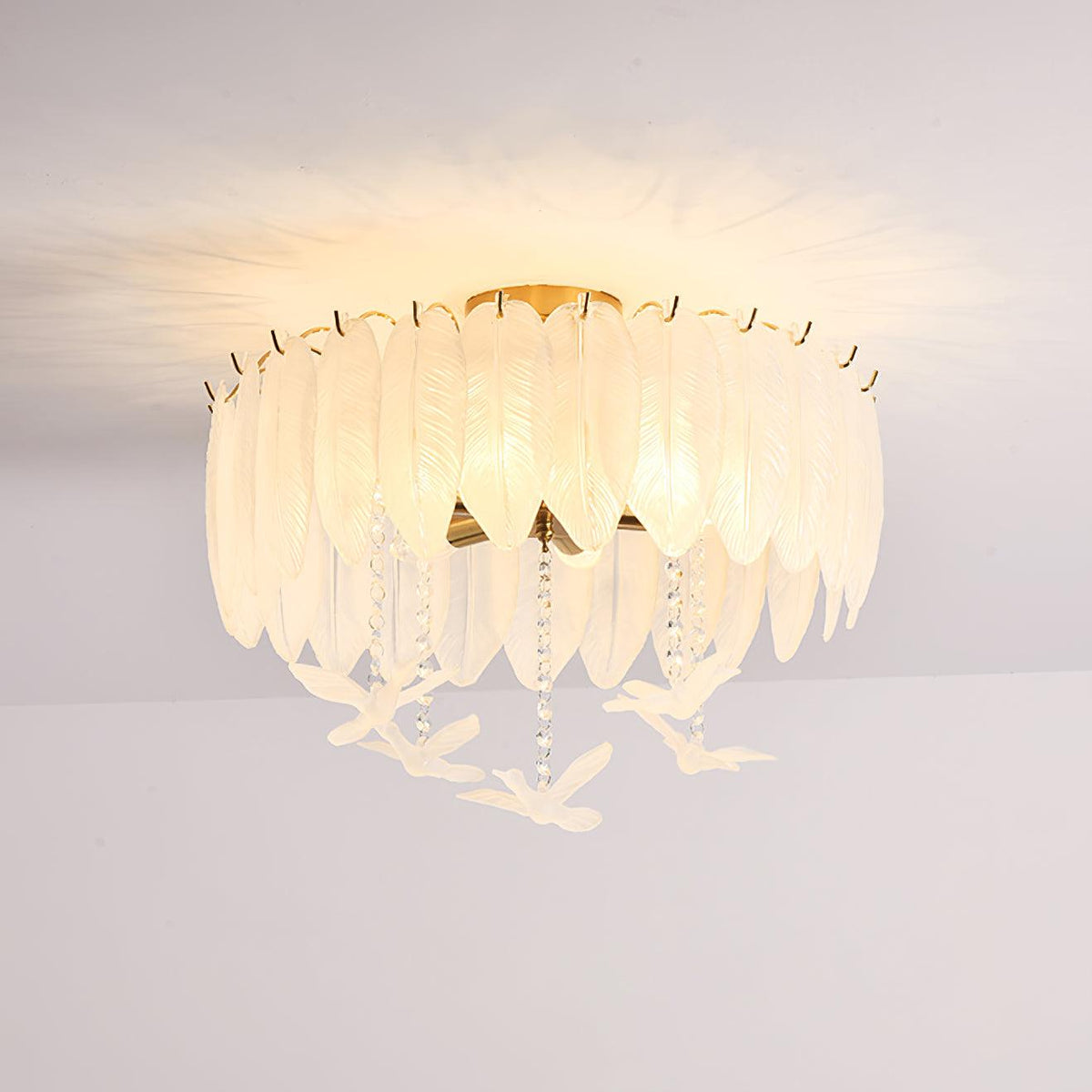 Feather Glass & Copper Ceiling Light, alternative view 6