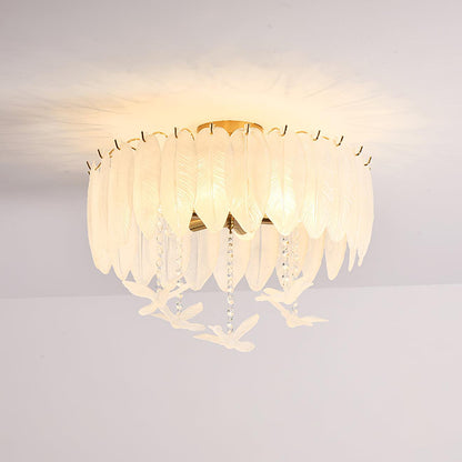 Feather Glass & Copper Ceiling Light, alternative view 6