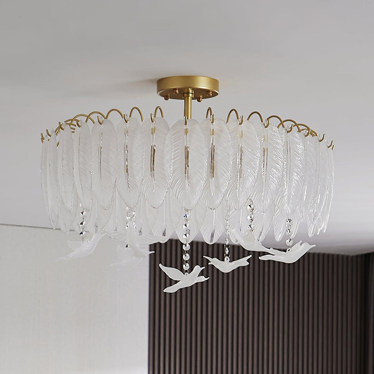 Feather Glass & Copper Ceiling Light, alternative view 7