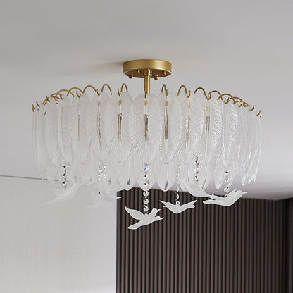 Feather Glass & Copper Ceiling Light, alternative view 7