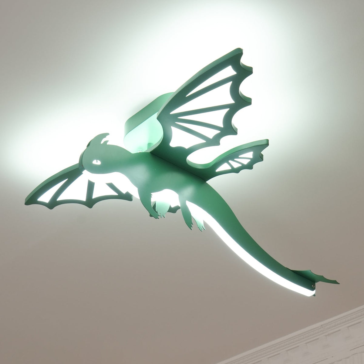 Green Dinosaur Children's Ceiling Light, alternative view 10