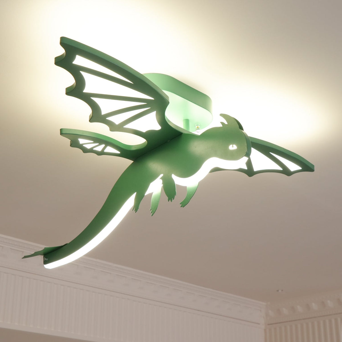 Green Dinosaur Children's Ceiling Light, alternative view 8