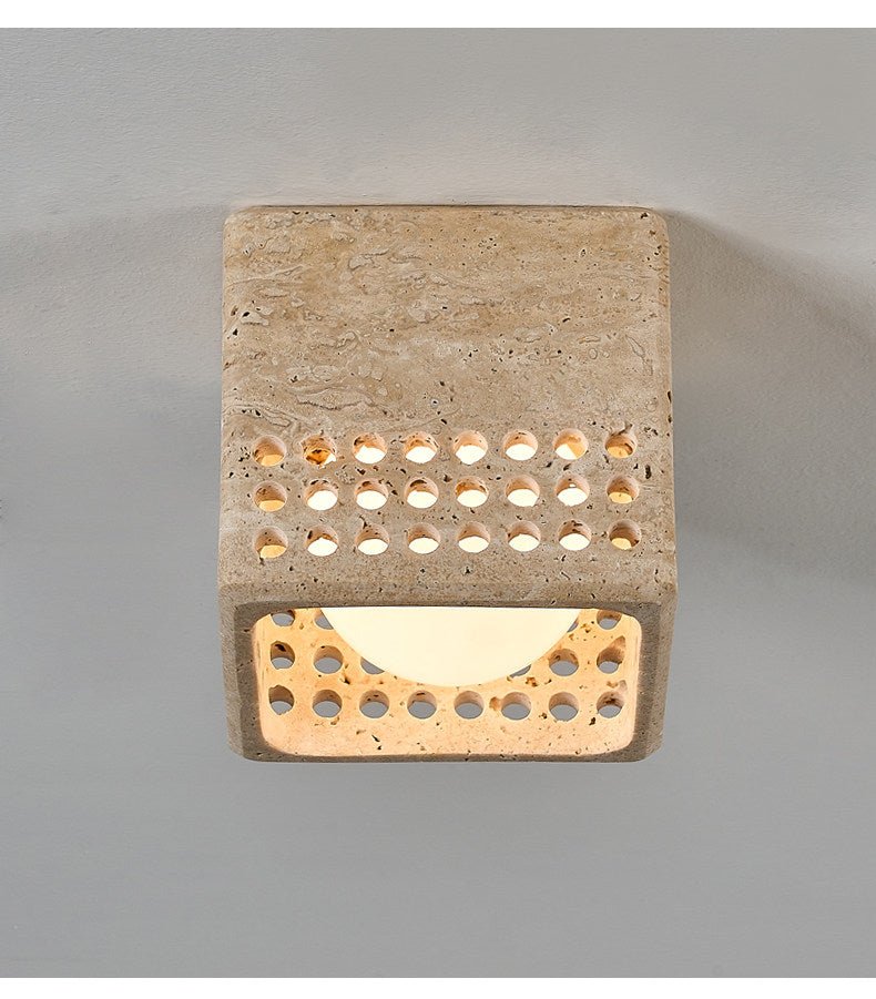 Textured Travertine Flush Ceiling Light, alternative view 5