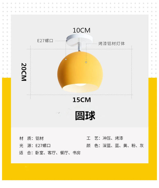 Macaron Globe Semi-Flush Ceiling Light