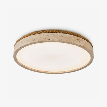 Circular Travertine Flush Ceiling Light by Everden Living