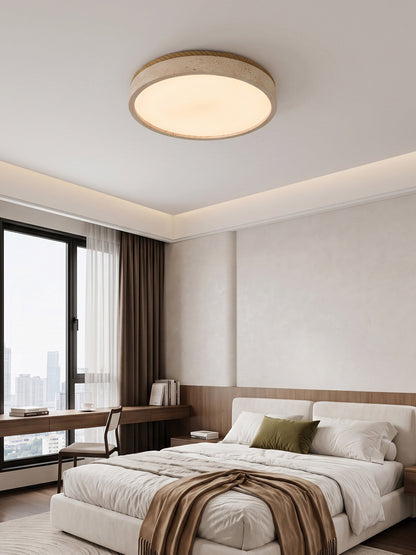 Circular Travertine Flush Ceiling Light, alternative view 2