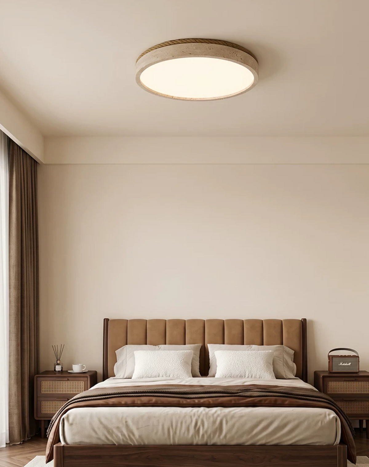Circular Travertine Flush Ceiling Light, alternative view 6