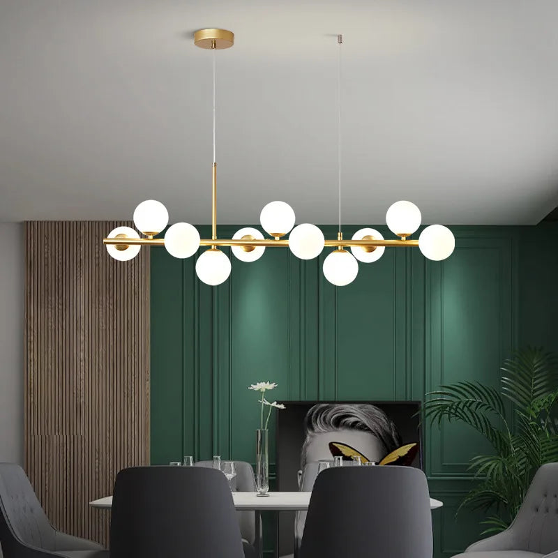 Amber Glass Globe Chandelier