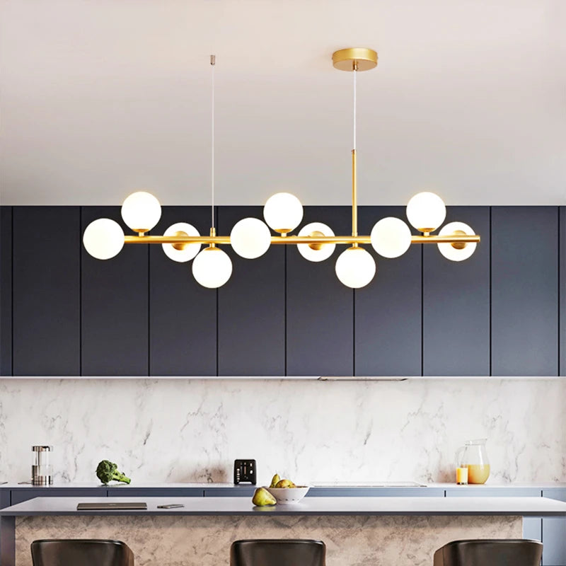 Amber Glass Globe Chandelier