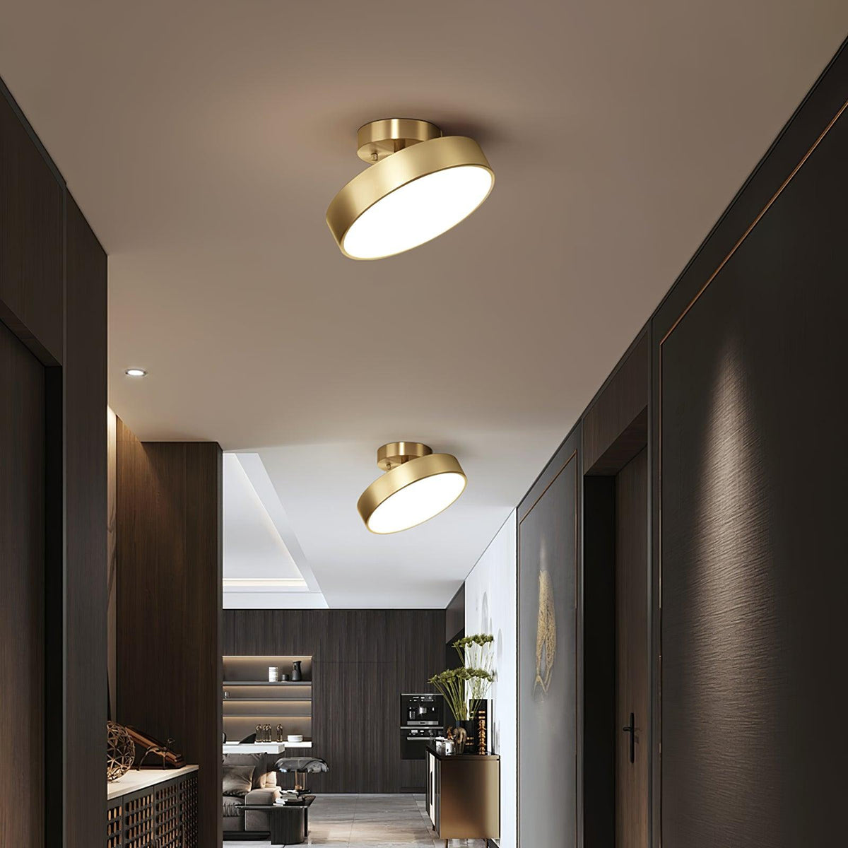 Adjustable Rotating Brass Ceiling Light, alternative view 4