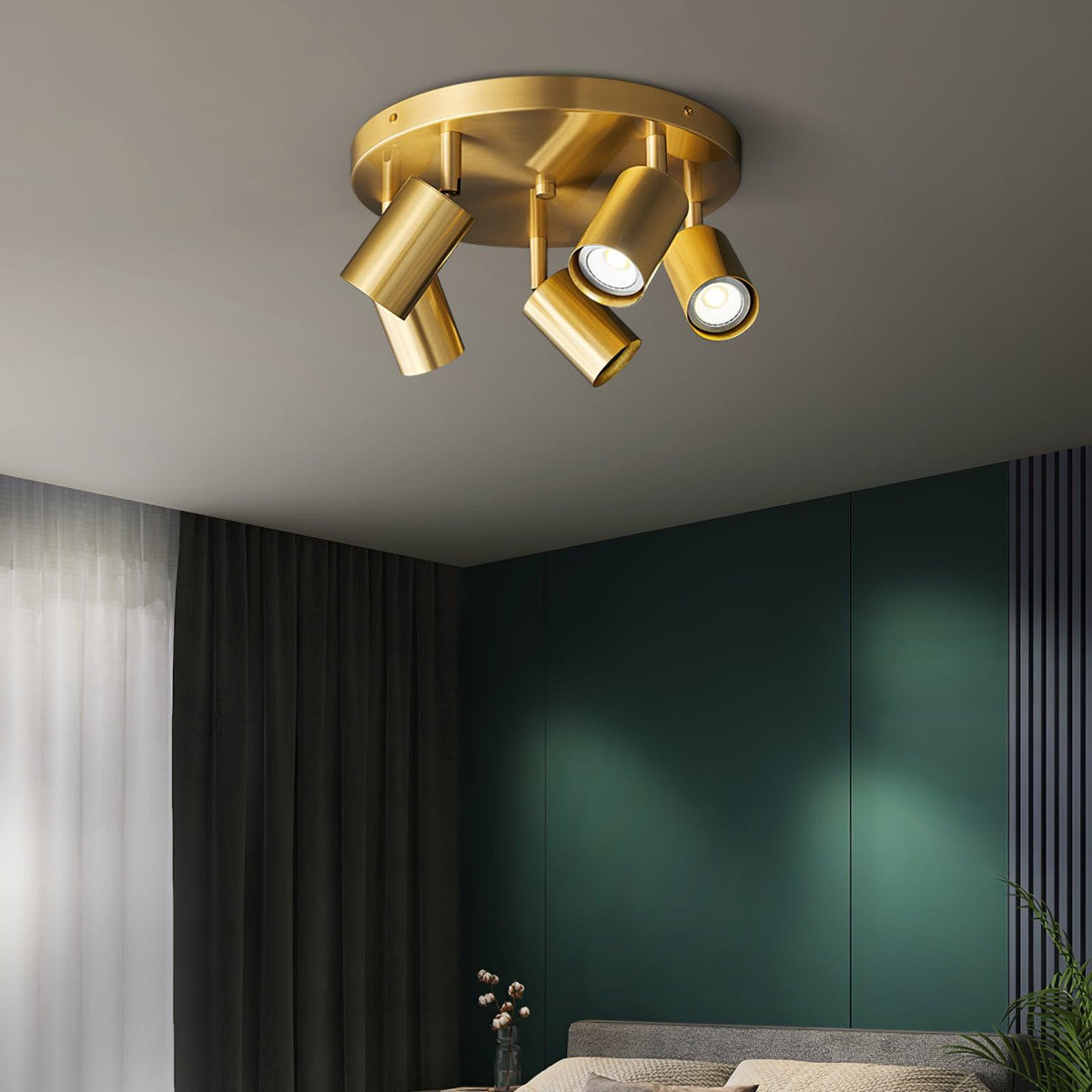 Adjustable Brass Spotlight Ceiling Light, alternative view 2