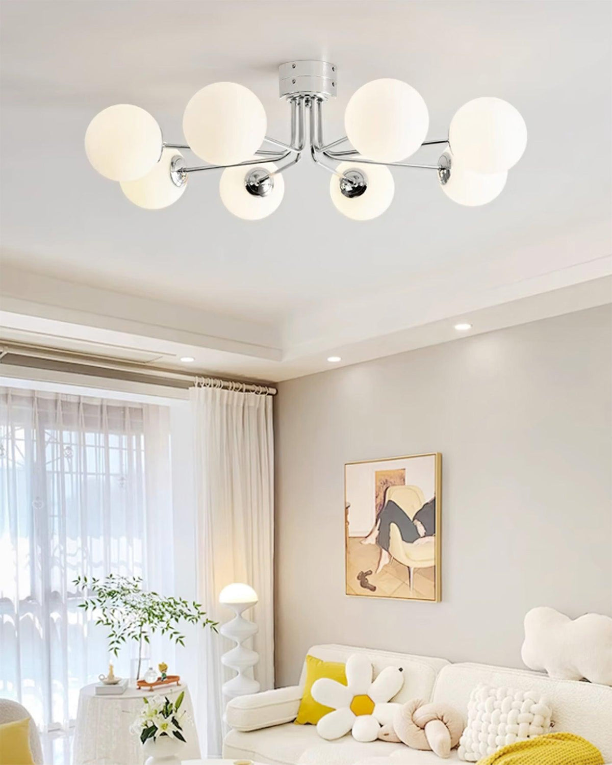 Mid-Century Opal Glass Ceiling Light, alternative view 3