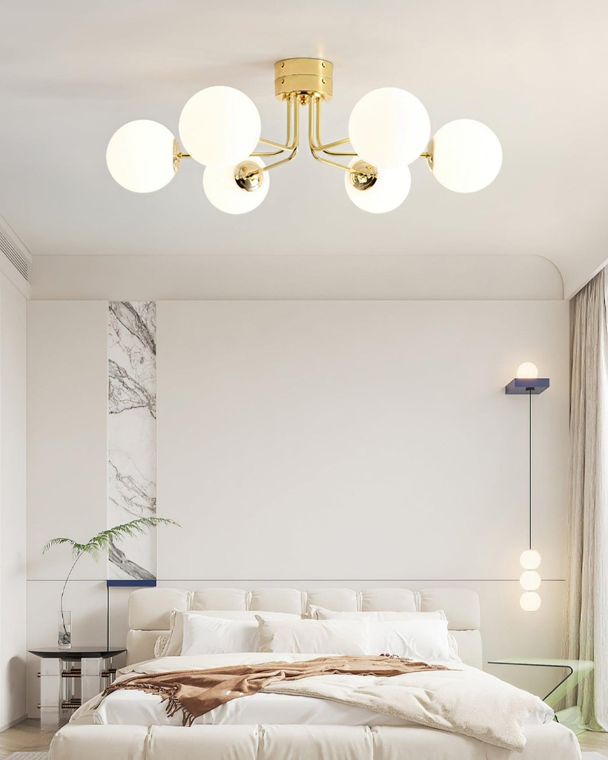 Mid-Century Opal Glass Ceiling Light, alternative view 6