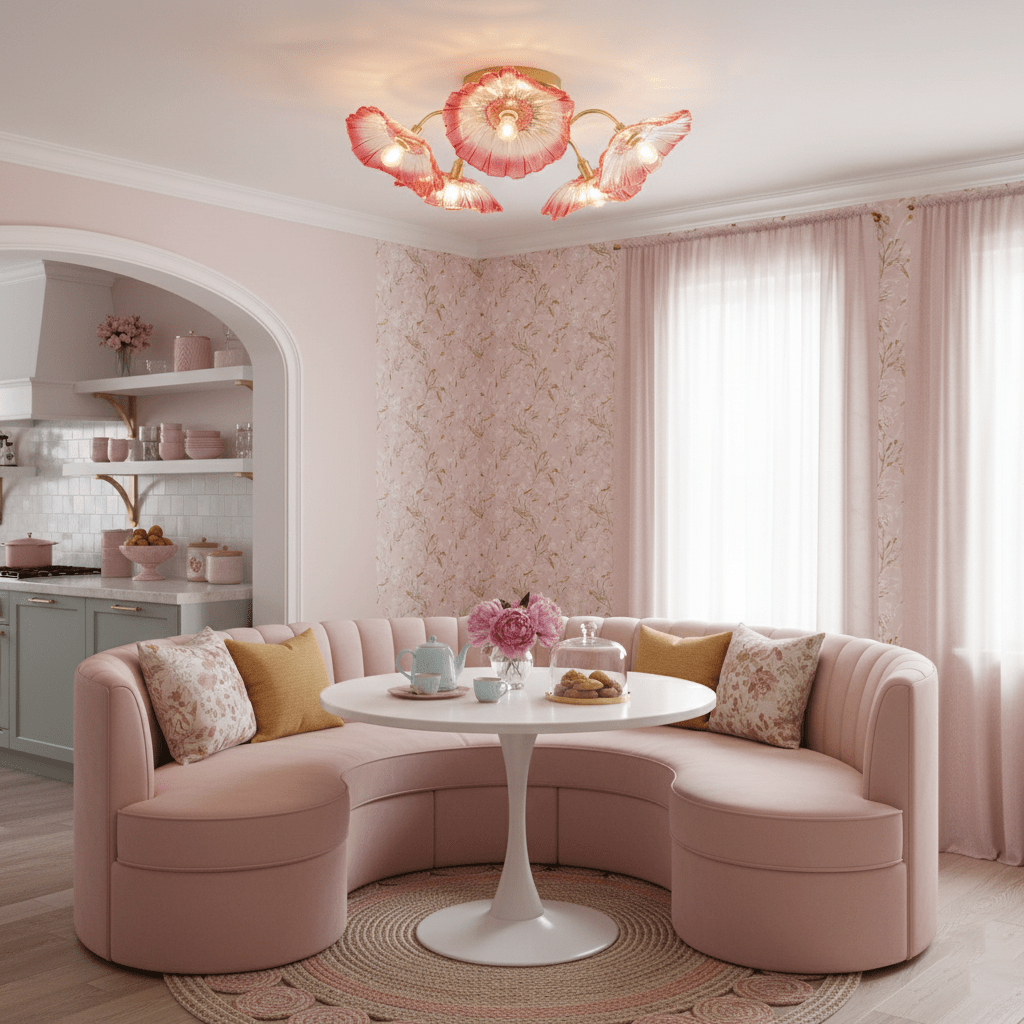 Lotus Leaf Glass Flush Ceiling Light, alternative view 8