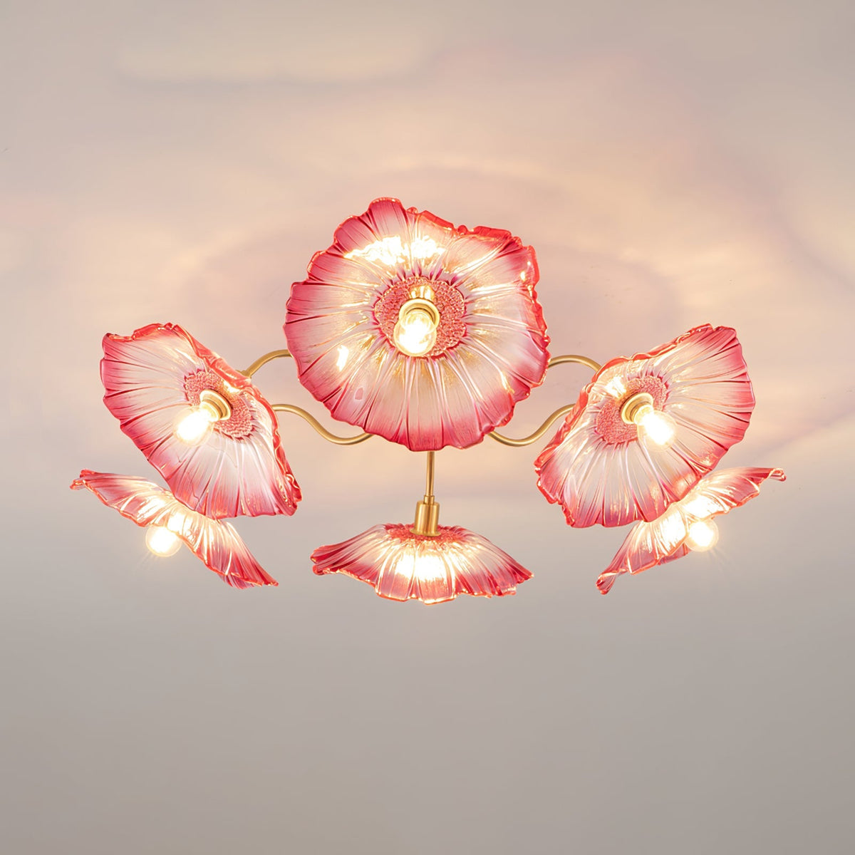 Lotus Leaf Glass Flush Ceiling Light, alternative view 14