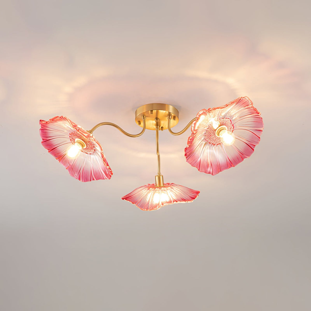 Lotus Leaf Glass Flush Ceiling Light, alternative view 10