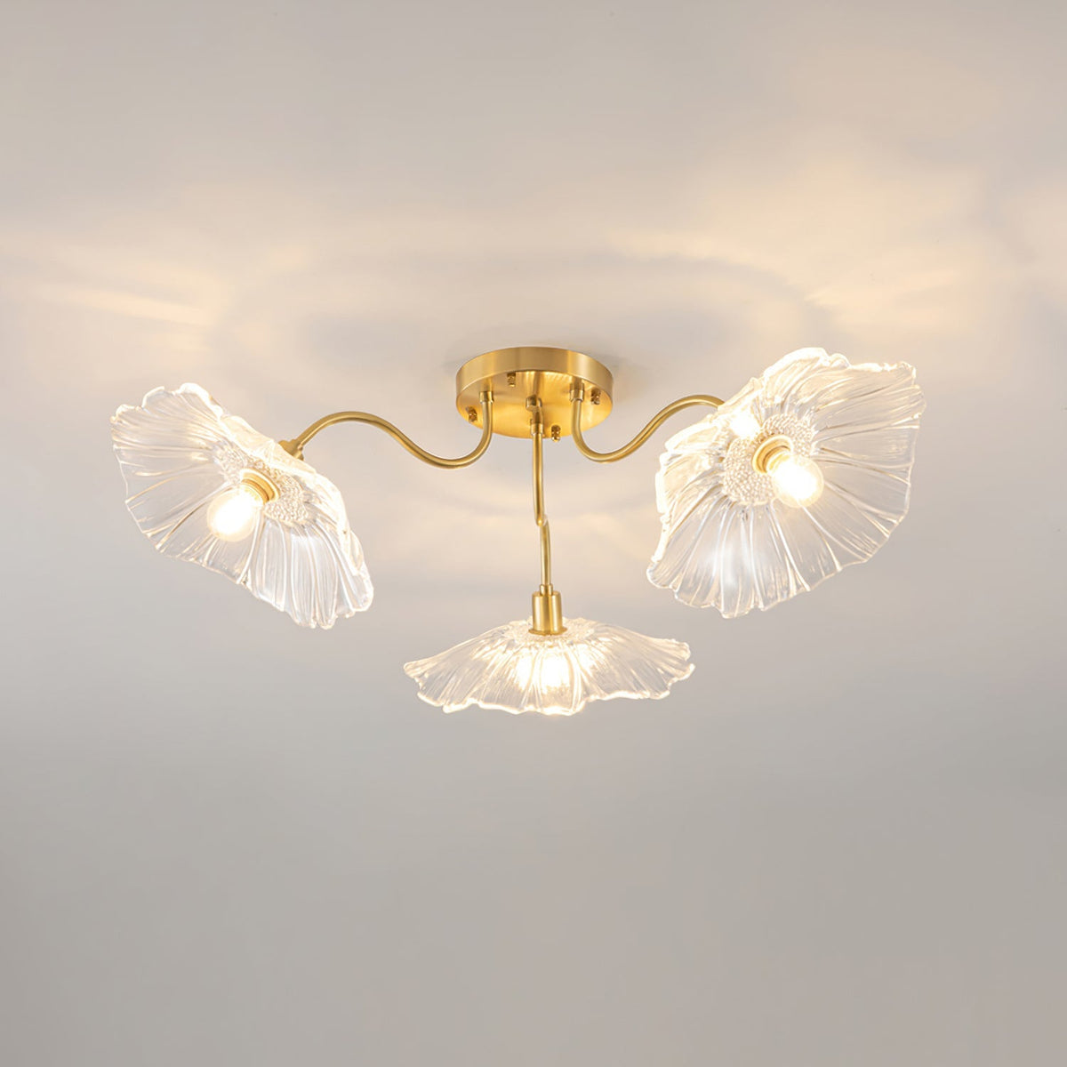 Lotus Leaf Glass Flush Ceiling Light, alternative view 9