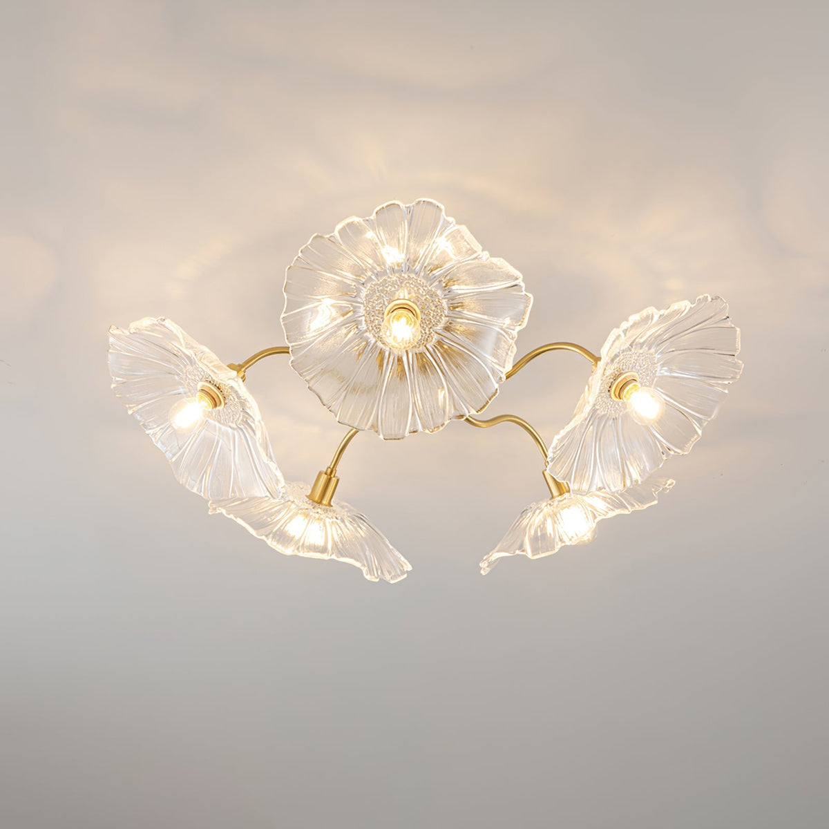 Lotus Leaf Glass Flush Ceiling Light, alternative view 11