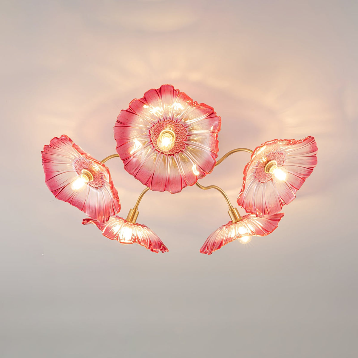 Lotus Leaf Glass Flush Ceiling Light, alternative view 12