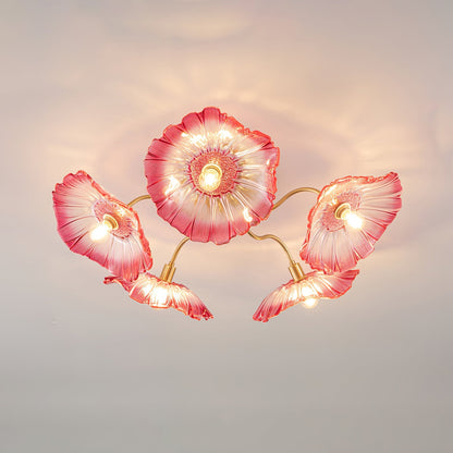 Lotus Leaf Glass Flush Ceiling Light, alternative view 12