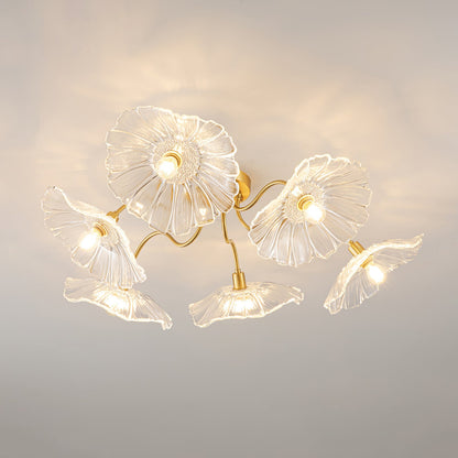 Lotus Leaf Glass Flush Ceiling Light, alternative view 13