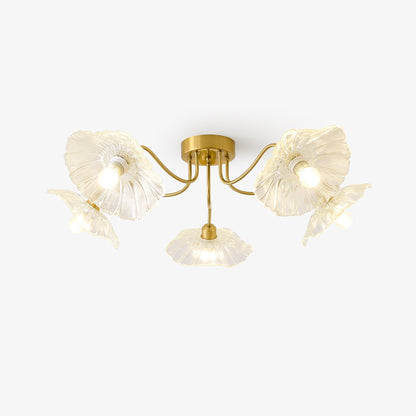 Lotus Leaf Glass Flush Ceiling Light by Everden Living